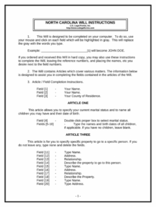 sample last will and testament for other persons north carolina form  fill out and sign printable pdf last will and testament template north carolina doc