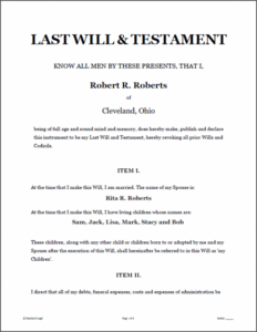 simple last will and testament template  card template last will and testament new york state template example