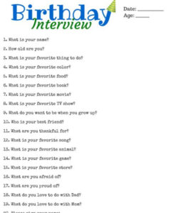 editable birthday interview printable  birthday interview birthday interview birthday interview template pdf