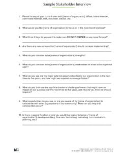 editable sample stakeholder interview  mission increase  learn stakeholder interview questions template doc