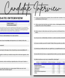 free interview questions template human resources behavioral  etsy behavioral interview guide template pdf