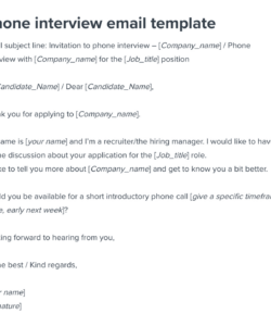 free phone interview invitation email template phone interview questions template excel