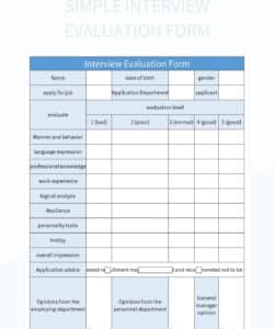 free simple interview evaluation form templates for google sheets and structured interview guide template word