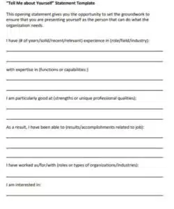 free tell me about yourself interview  29 examples how to prepare pdf tell me about yourself interview template example