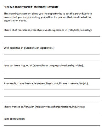 free tell me about yourself interview  29 examples how to prepare pdf tell me about yourself interview template example