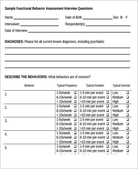 printable free 38 assessment forms in google docs  word  pages  pdf behavioral interview guide template example