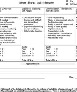 printable interview score sheet  template free download  speedy template score based interview template