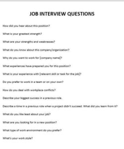 printable job interview questions template job interview questions interview questions word template research interview questions template word