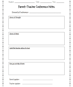 printable parent teacher conferencepdf  parents as teachers parent teacher conference notes parent parent teacher interview template kindergarten excel