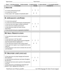 sample mock job interview resume  williamsonga mock interview rubric template sample