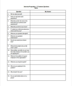 sample printable interview questions template phone interview questions template sample