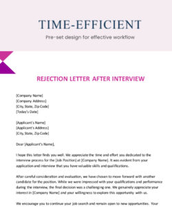 sample rejection letter after interview in google docs  download  template post interview rejection letter template excel