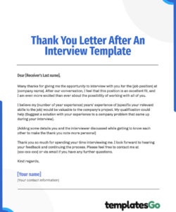 sample thank you letter after an interview  practical examples thank you letter after interview template