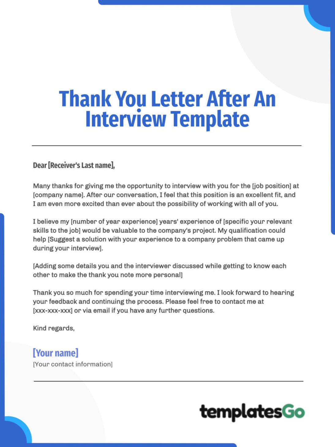 sample thank you letter after an interview  practical examples thank you letter after interview template