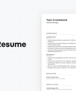 Blank Assistant Manager Resume Template Pdf Sample