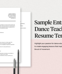 Blank Dance Teacher Resume Template Word