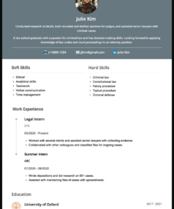 Blank Law Internship Resume Template Word Sample