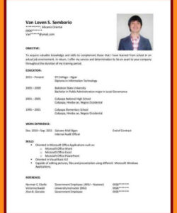 Blank No Job Experience Resume Template