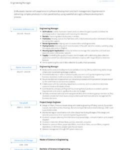 Blank Senior Engineering Manager Resume Template