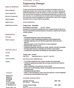 Blank Senior Engineering Manager Resume Template Excel Sample