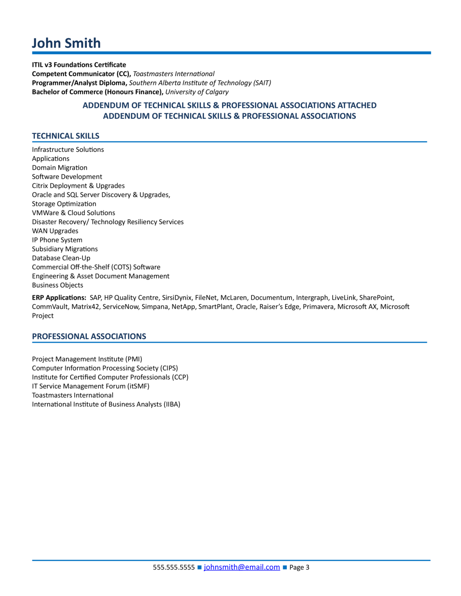 Blank Technical Project Manager Resume Template Pdf