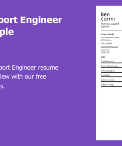 Blank Technical Support Engineer Resume Template Word Sample