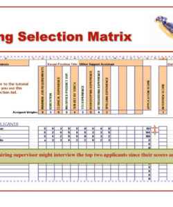 candidate selection matrix template  abclasopa shortlisting candidates for interview template word