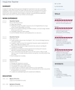 Custom Art Teacher Resume Template Pdf Sample