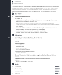 Custom High School Student No Experience Resume Template Word Sample