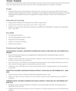 Custom Private School Teacher Resume Template