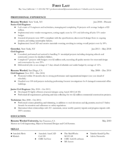 Custom Professional Civil Engineer Resume Template Pdf