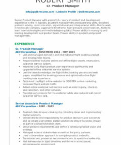 Custom Senior Product Manager Resume Template  Sample
