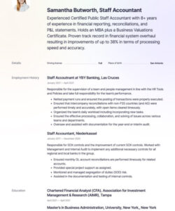 Custom Staff Accountant Resume Template Doc Sample