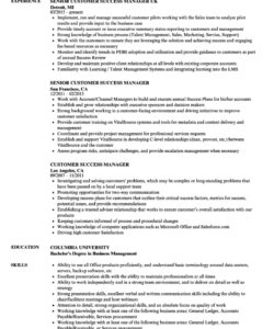 Customer Success Manager Resume Template Doc