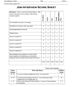 editable easytouse interview templates  score sheets pre interview briefing template doc