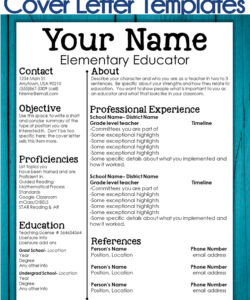 Editable Elementary School Teacher Resume Template Word Sample