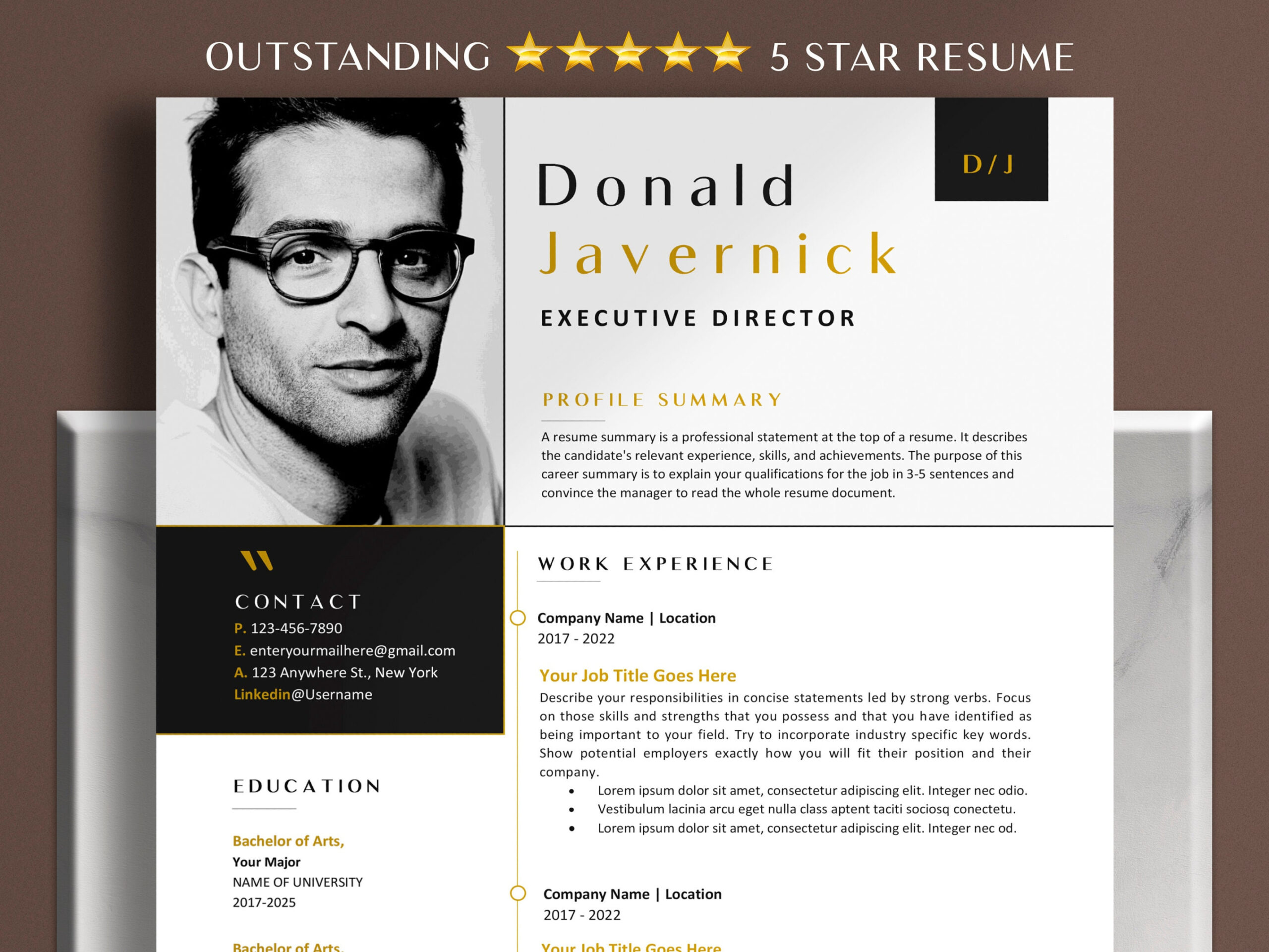 Editable Executive Director Resume Template Doc