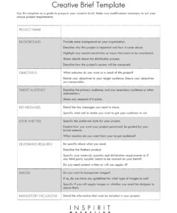 editable free creative brief template  printable templates free media interview briefing template excel