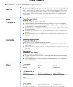 Editable No Job Experience Resume Template Doc Sample