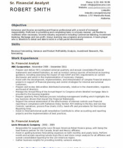 Editable Senior Financial Analyst Resume Template  Sample