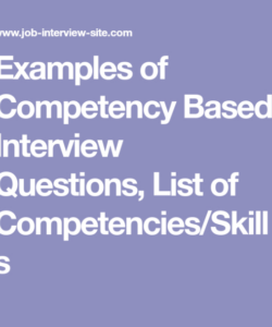 examples of competency based interview questions list of competenciesskills list of questions competency based interview questions template example