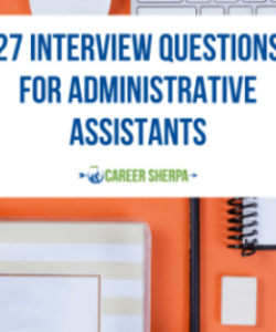 free 27 interview questions for administrative assistants administrative assistant interview questions template pdf