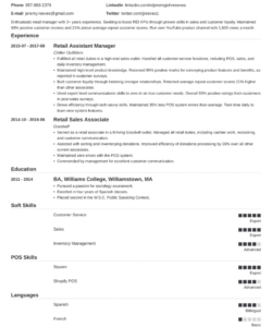 Free  Assistant Manager Resume Template Doc Sample