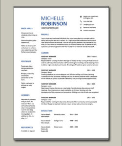 Free  Assistant Manager Resume Template Pdf Sample