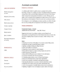 Free Blank Assistant Accountant Resume Template Pdf