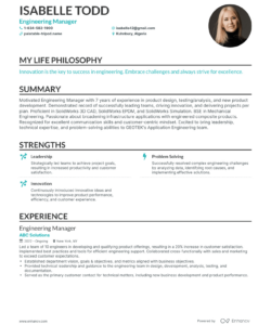 Free Blank Senior Engineering Manager Resume Template  Sample