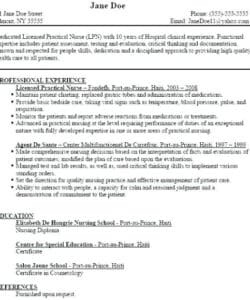 Free Custom Emergency Room Nurse Resume Template Pdf