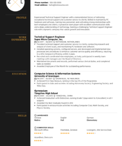 Free Custom Entry Level Technical Support Resume Template  Sample