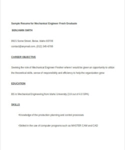 Free Custom Fresher Mechanical Engineer Resume Template Pdf