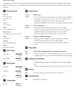 Free Custom Premium Web Developer Resume Template Pdf